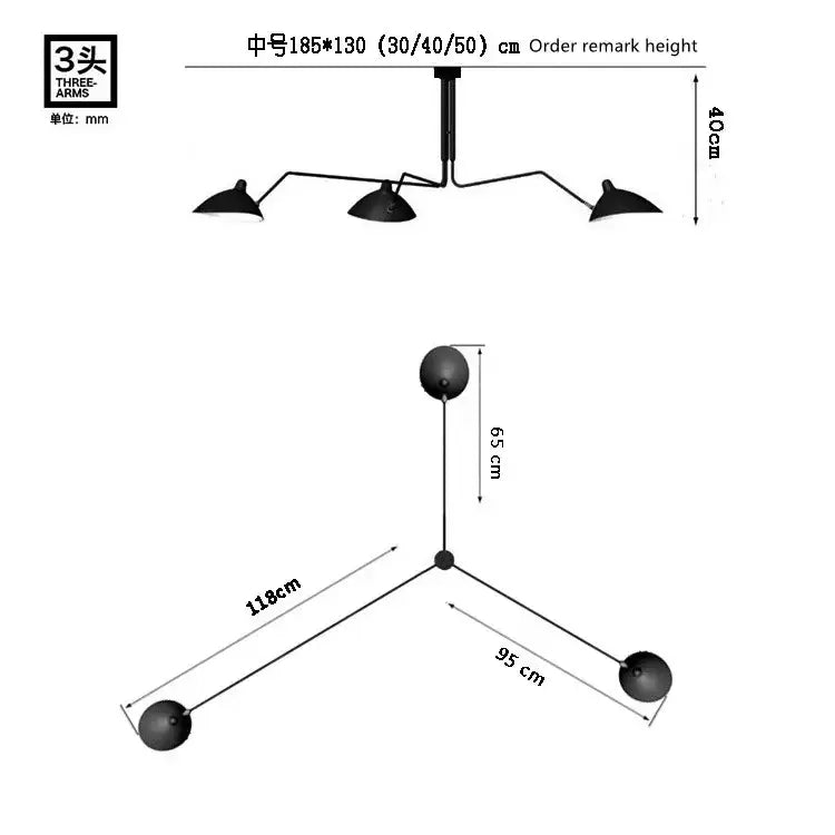 Black 3-Arm Floor Lamp