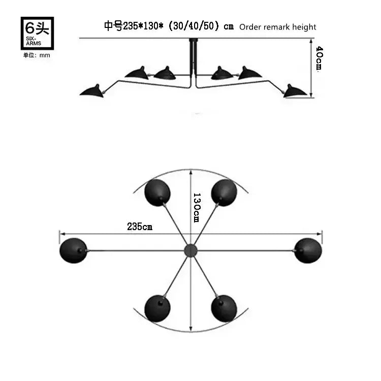Black 3-Arm Floor Lamp