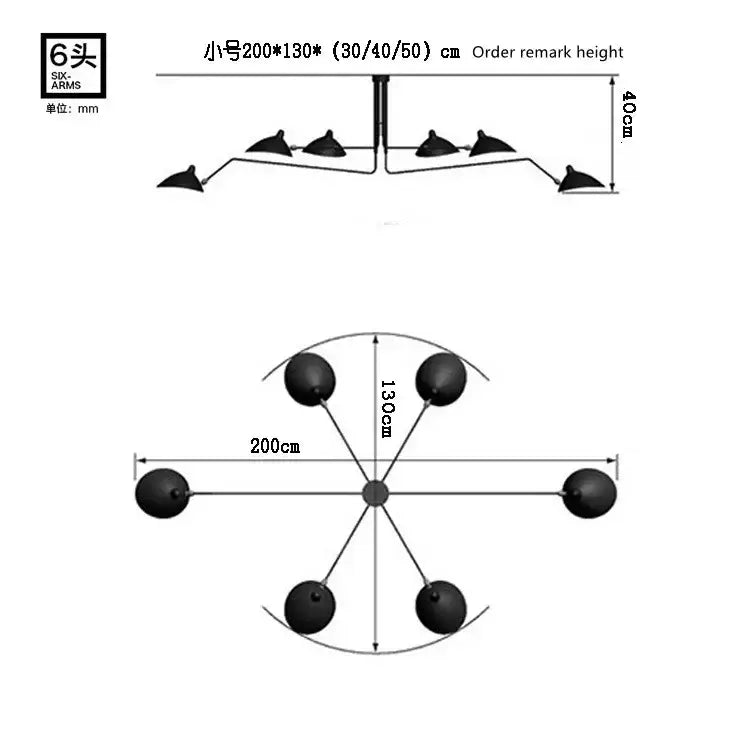 Black 3-Arm Floor Lamp