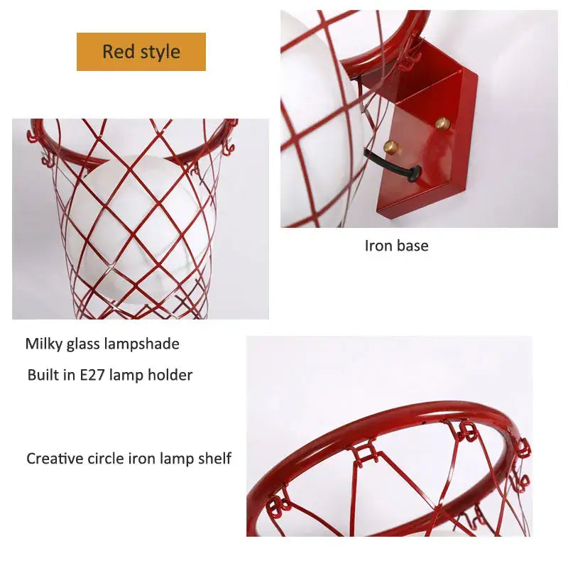Black Metal Basketball Lamp