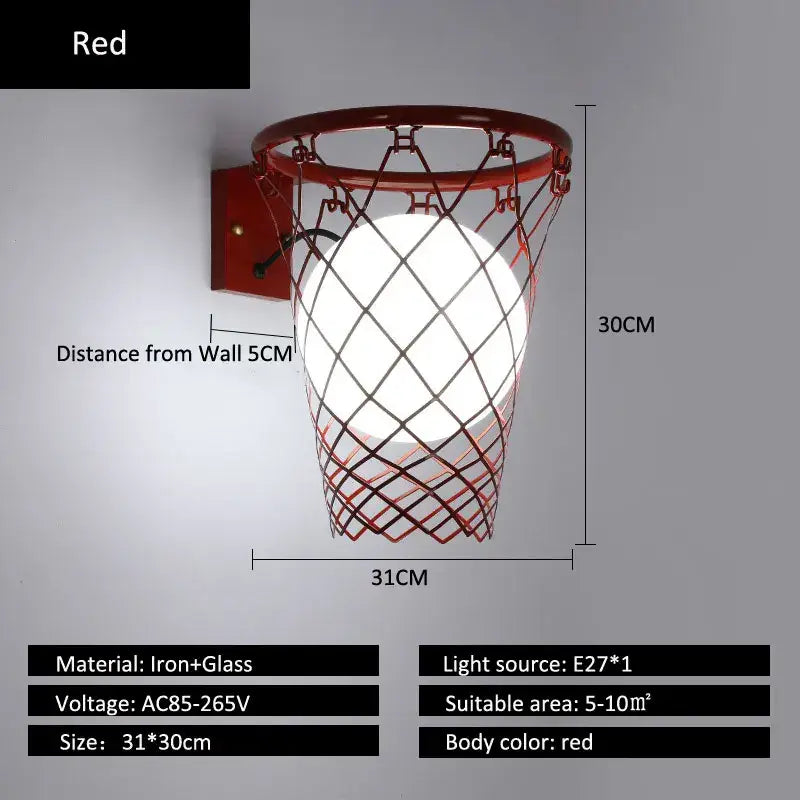 Black Metal Basketball Lamp