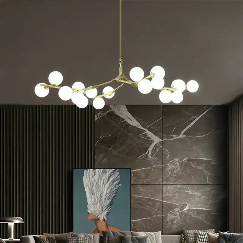 Black Glass Ball Chandelier Up To 24 Heads