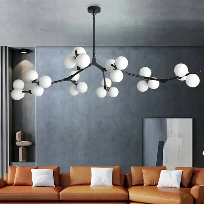 Black Glass Ball Chandelier Up To 24 Heads