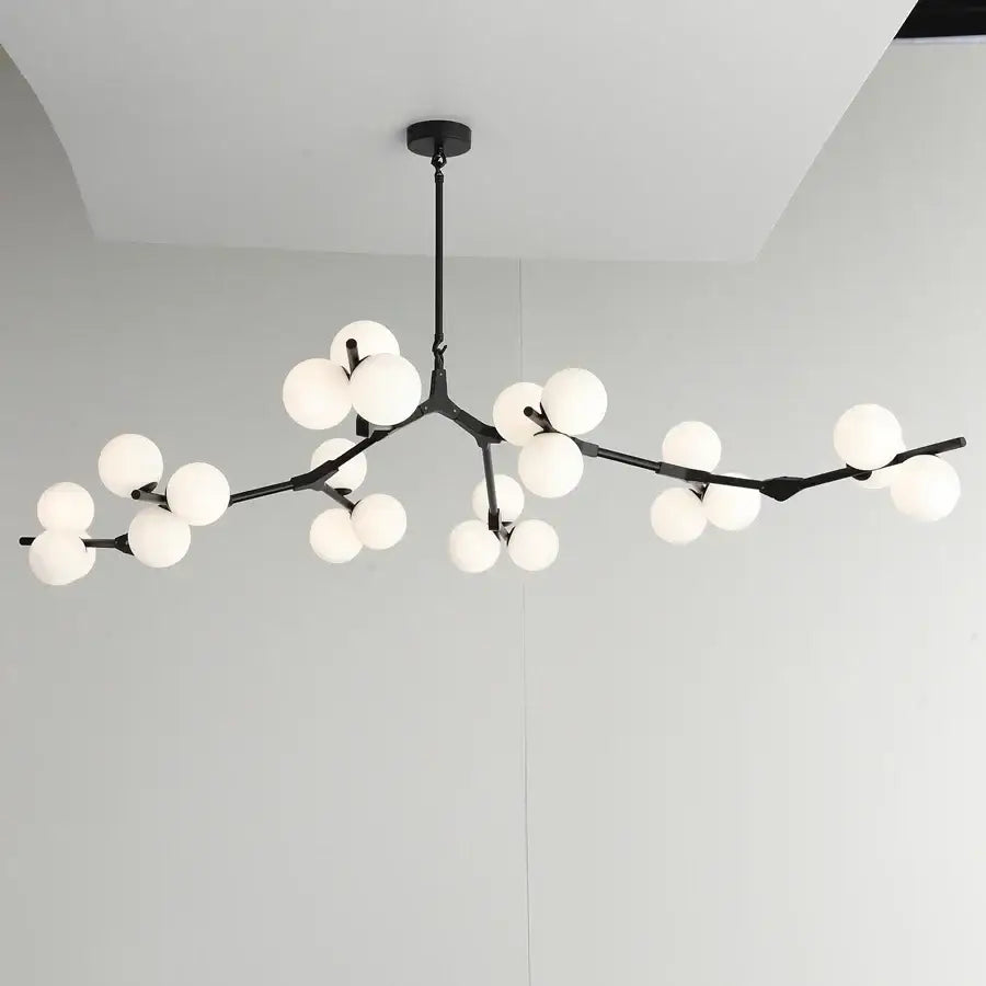 Black Glass Ball Chandelier Up To 24 Heads
