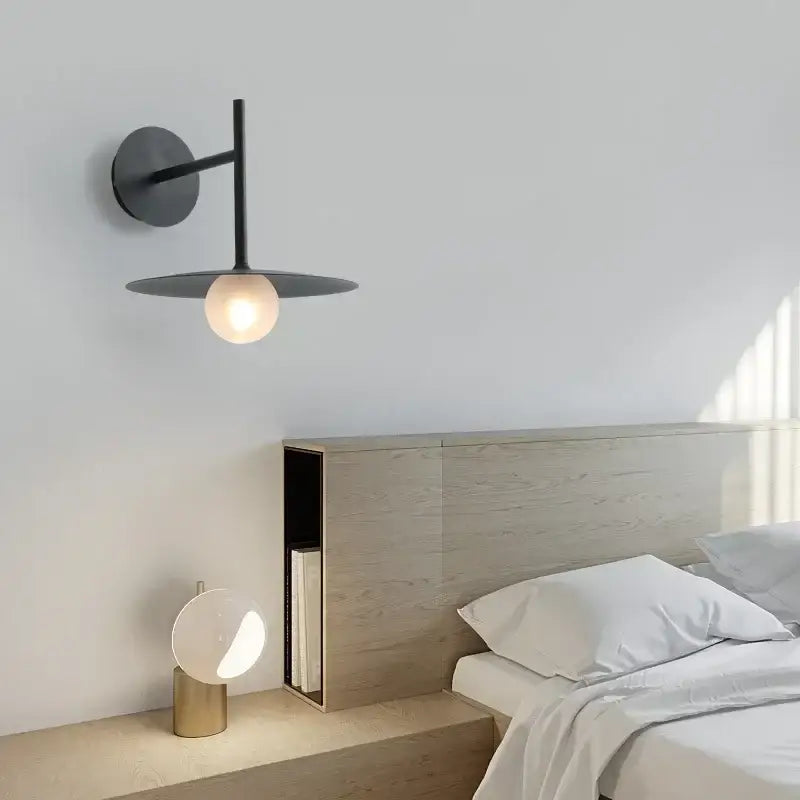 Black Glass Ball Wall Lamp