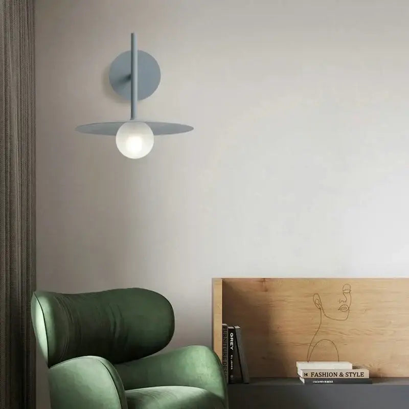 Black Glass Ball Wall Lamp