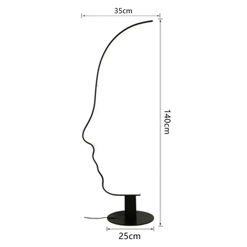 Black Nordic Face Floor Lamp