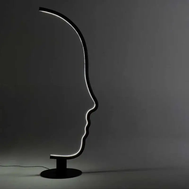 Black Nordic Face Floor Lamp