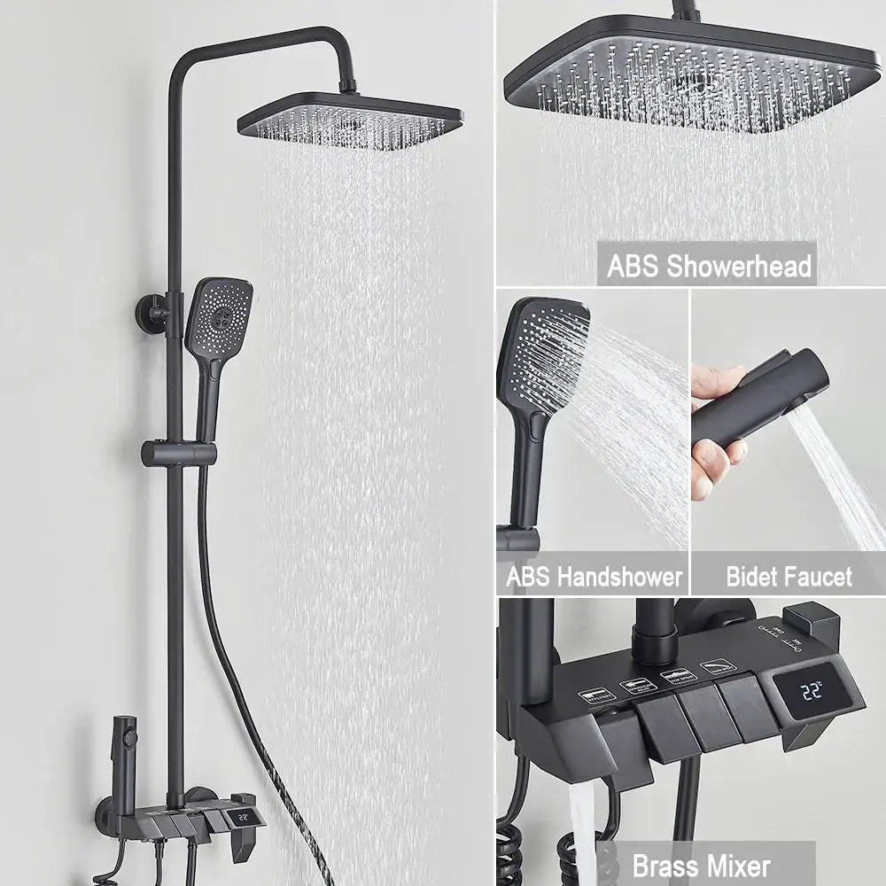 Black Brass Digital Shower System