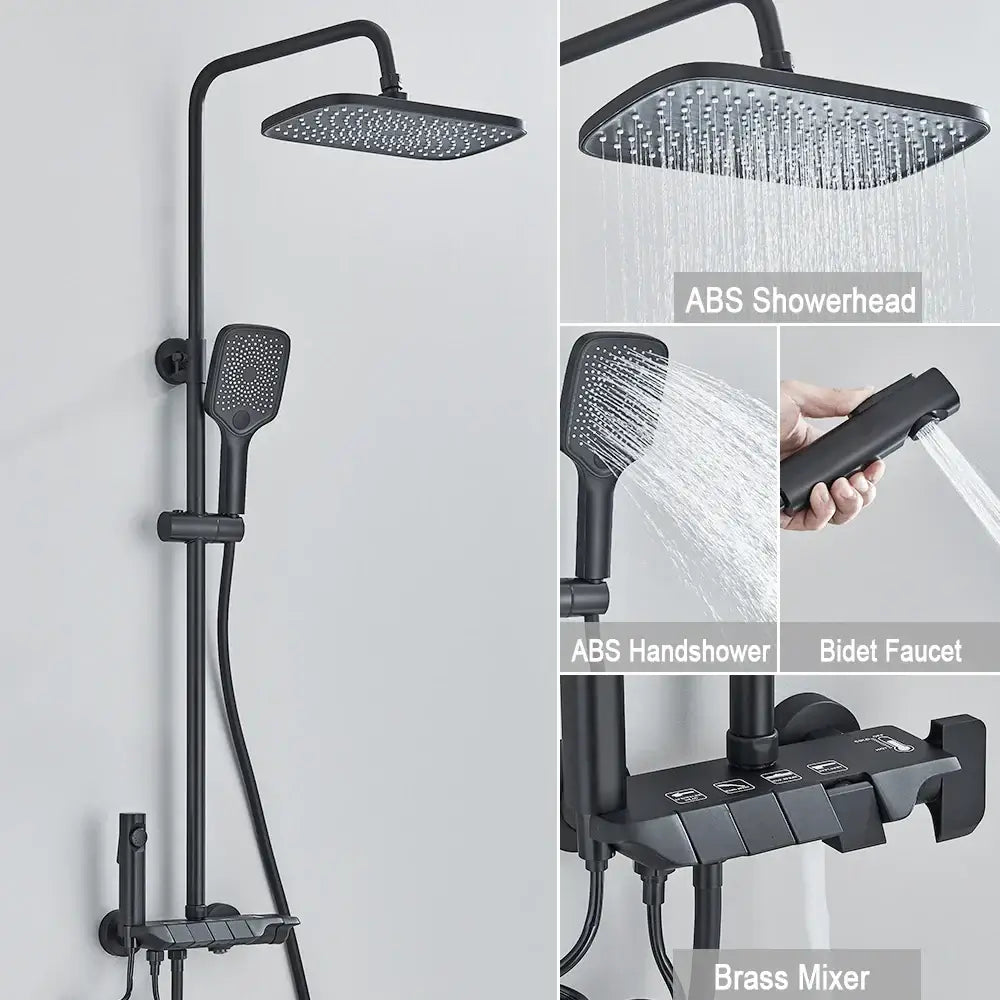 Black Brass Digital Shower System