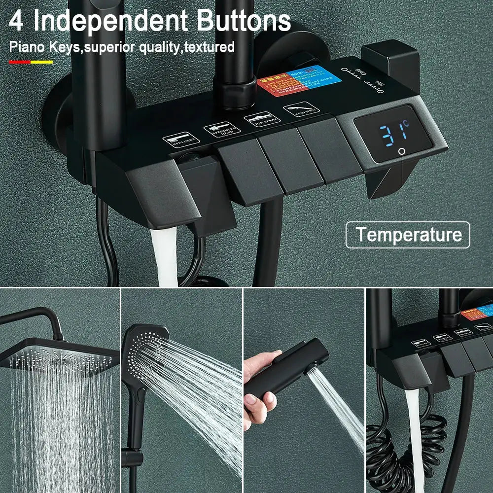 Black Brass Digital Shower System