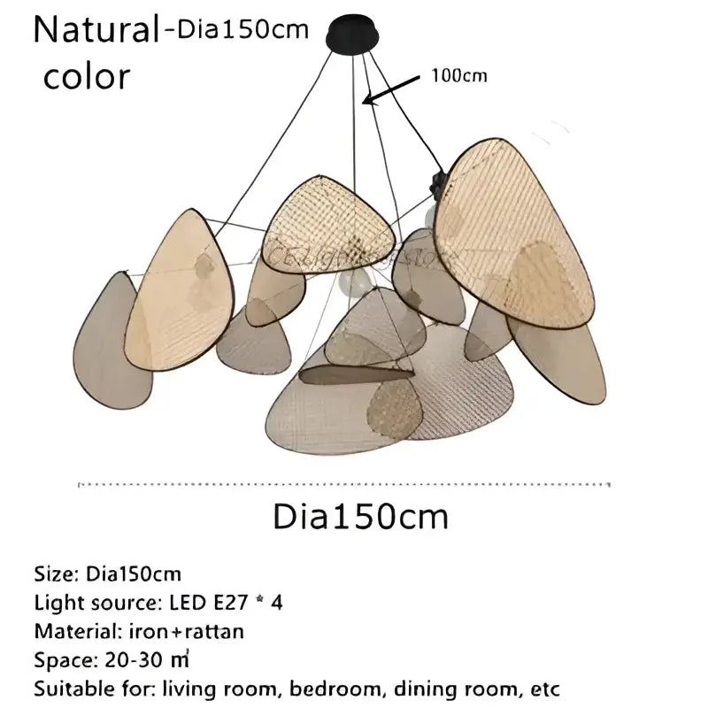 Black Rattan Pendant Light