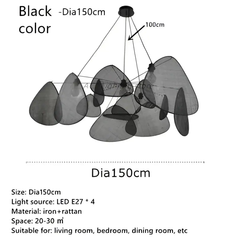 Black Rattan Pendant Light