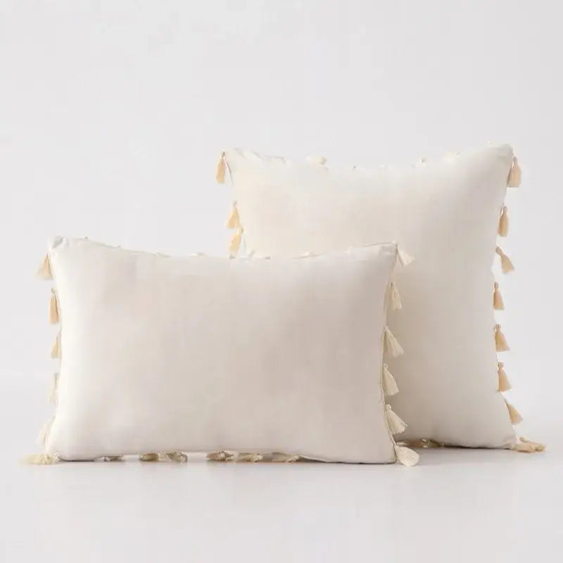 Black Velvet Tassel Pillow