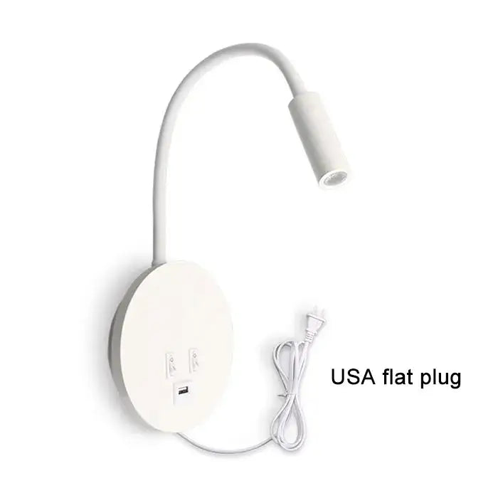 Black White USB Wall Sconce