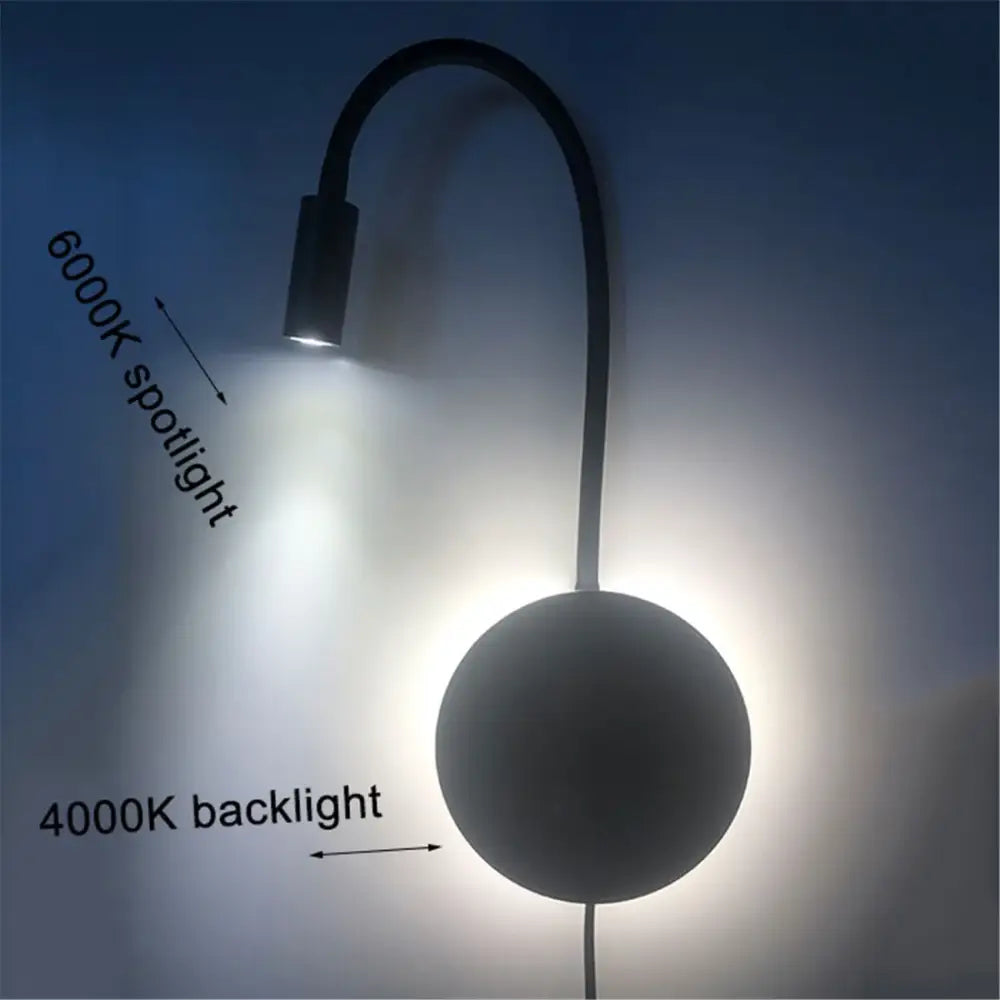 Black White USB Wall Sconce