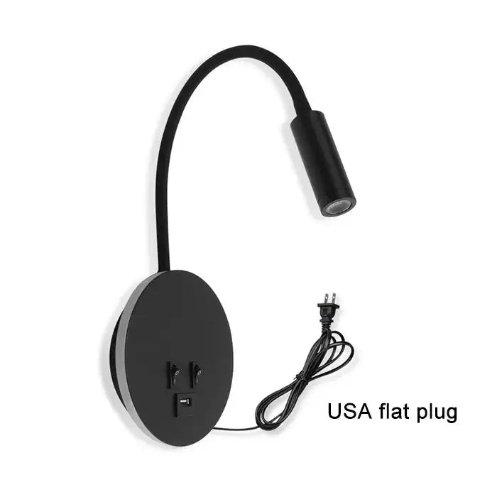 Black White USB Wall Sconce
