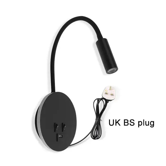 Black White USB Wall Sconce