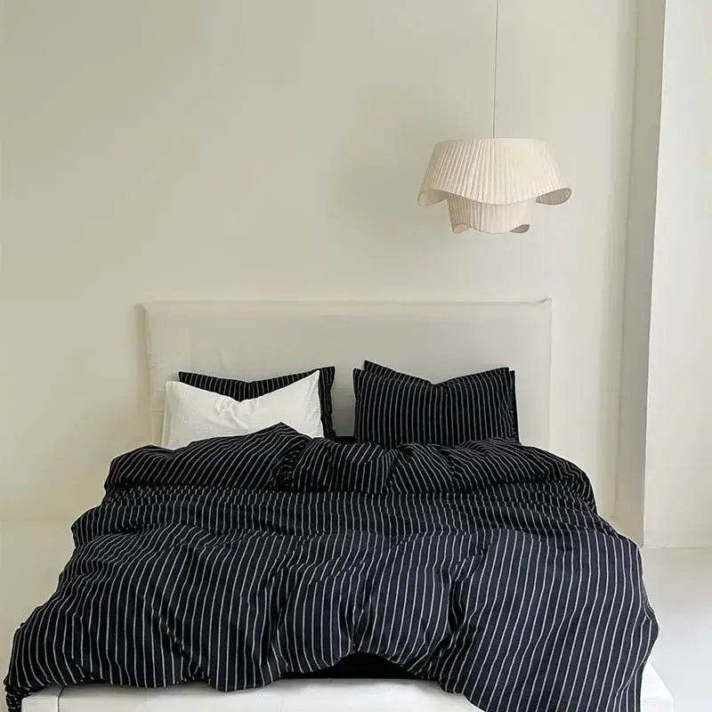 Black White Striped Duvet