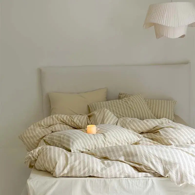 Black White Striped Duvet
