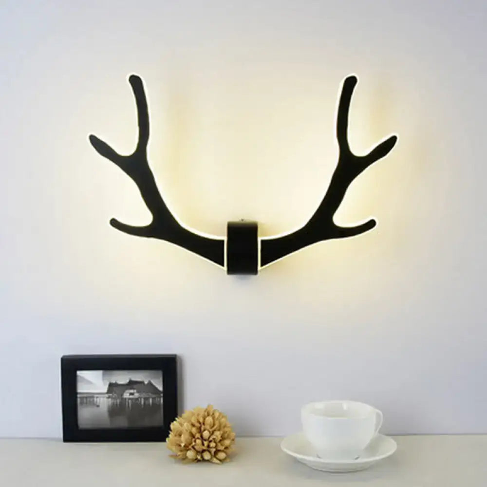 Wood Wall Sconce Modern Antler Design Corridor