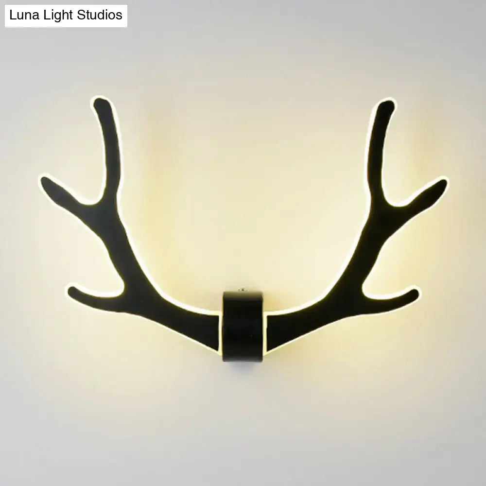 Wood Wall Sconce Modern Antler Design Corridor