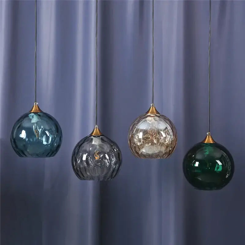 Blue Textured Pendant Light