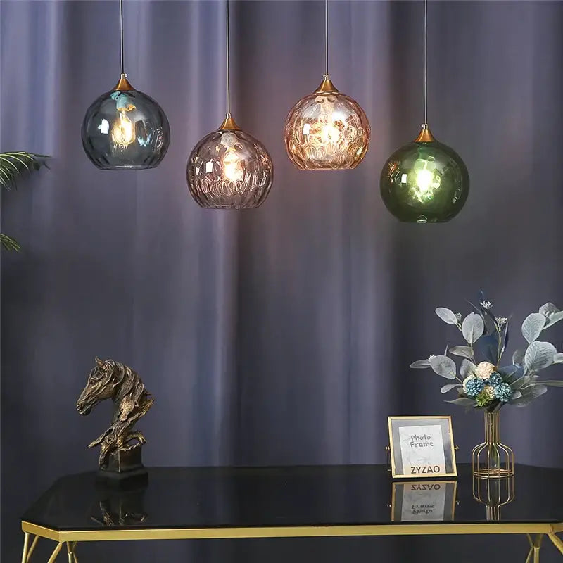 Blue Textured Pendant Light