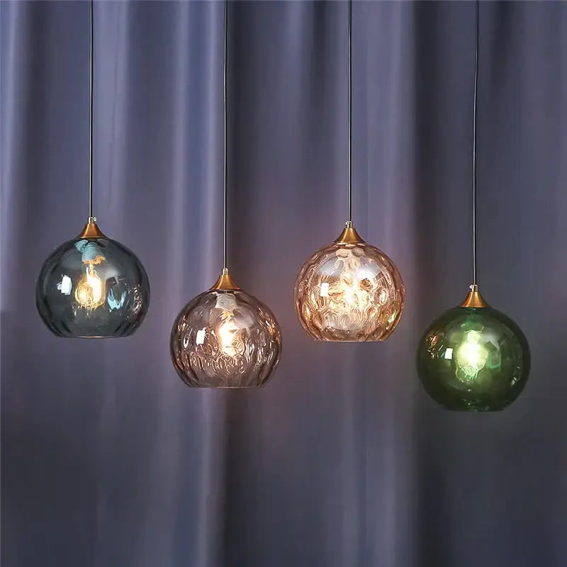 Blue Textured Pendant Light