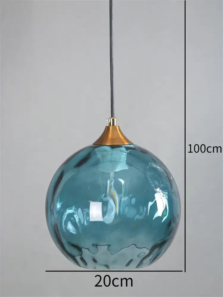 Blue Textured Pendant Light