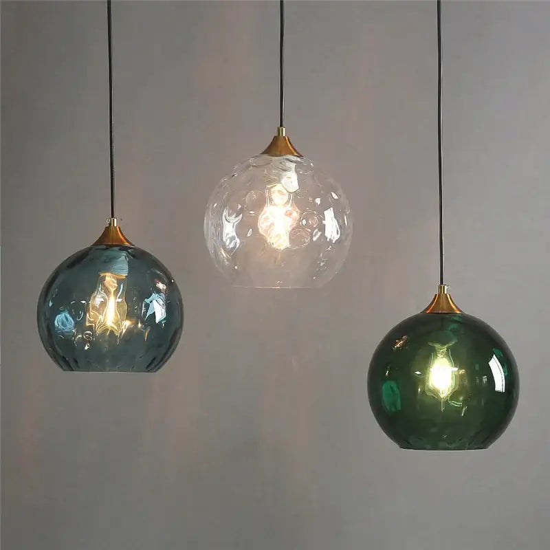 Blue Textured Pendant Light