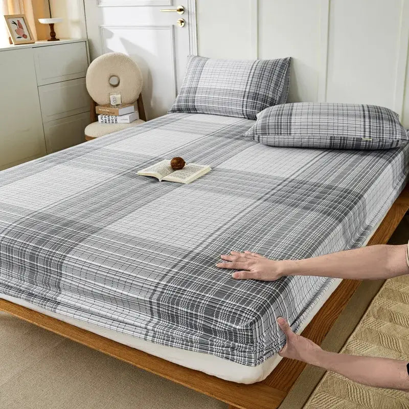 Checkered Cotton Fitted Sheet