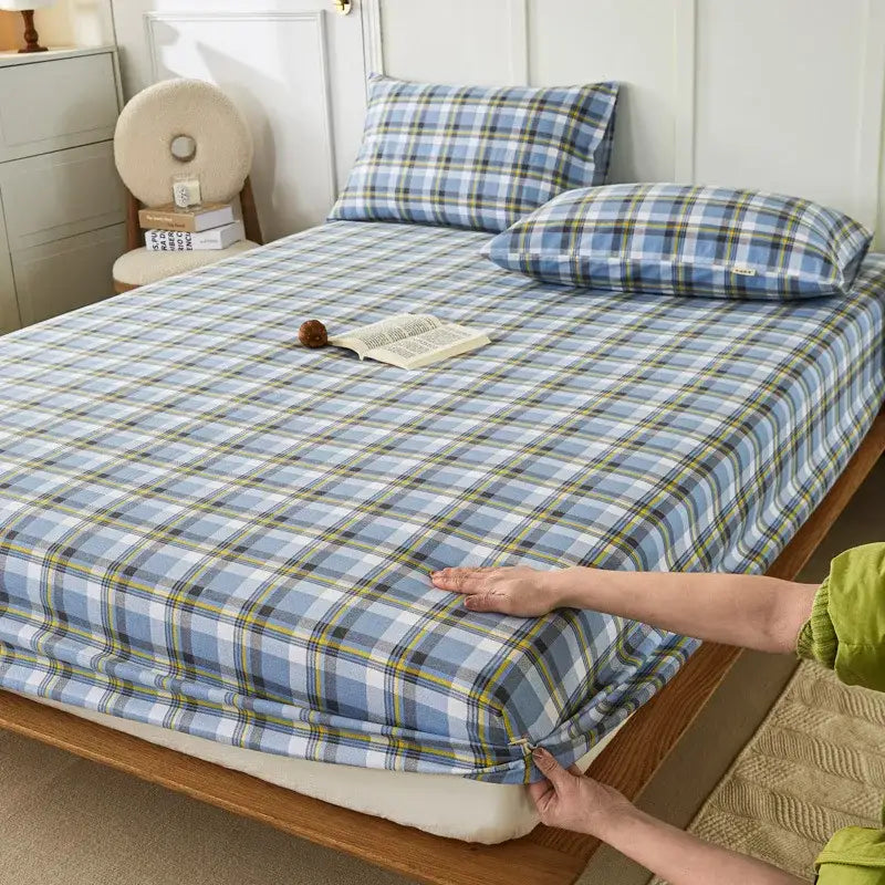 Checkered Cotton Fitted Sheet