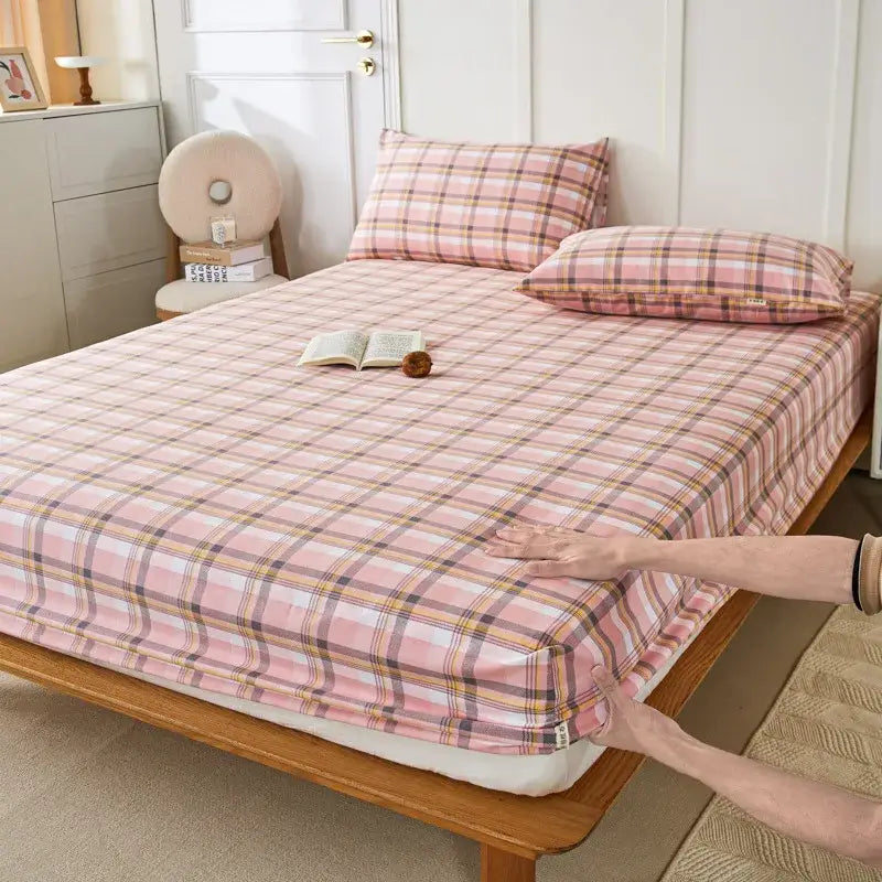 Checkered Cotton Fitted Sheet
