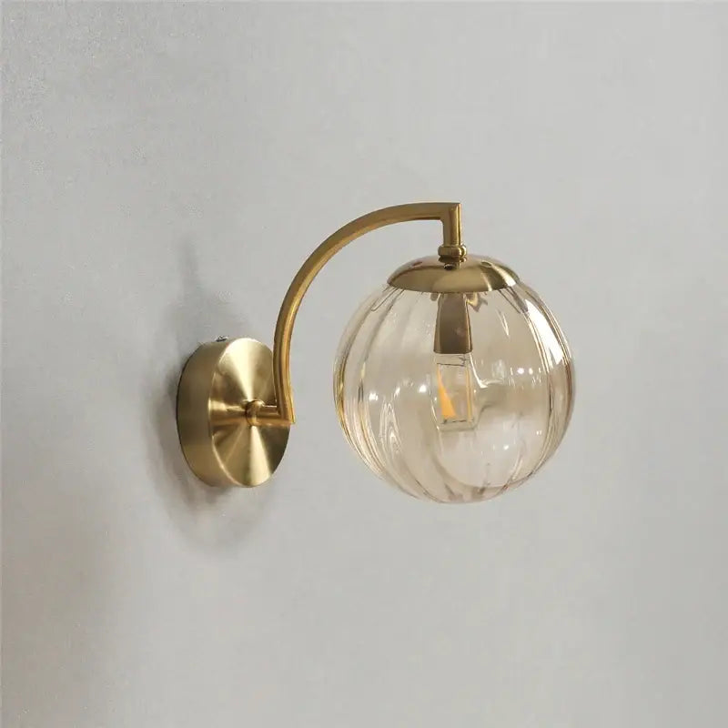 Brass Glass Ball Sophisticated Wall Lamp