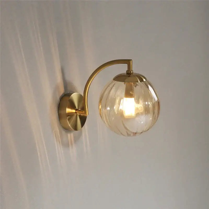 Brass Glass Ball Sophisticated Wall Lamp
