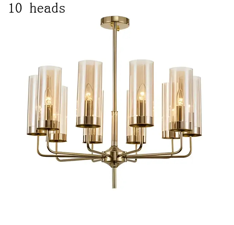 Blue Gold Glass Chandelier