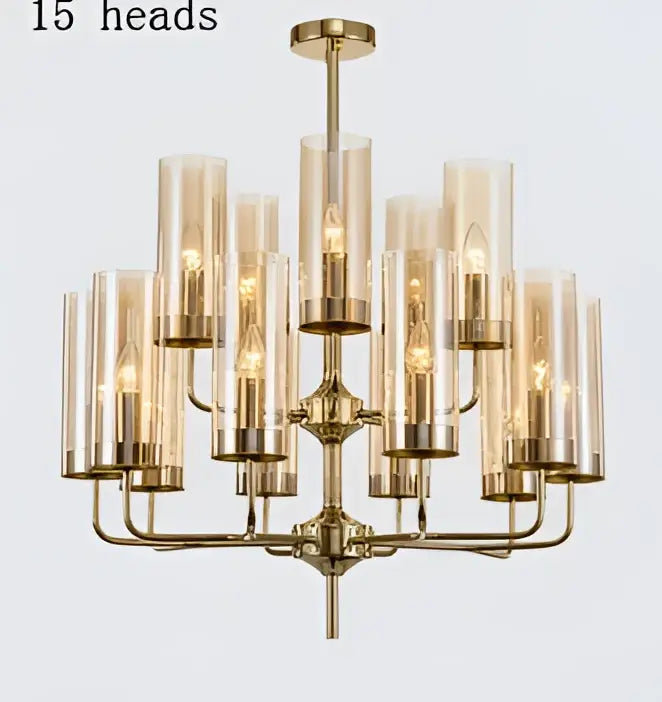 Blue Gold Glass Chandelier