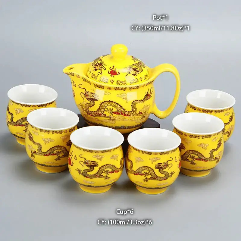 Ceramic Dragon Teapot Set
