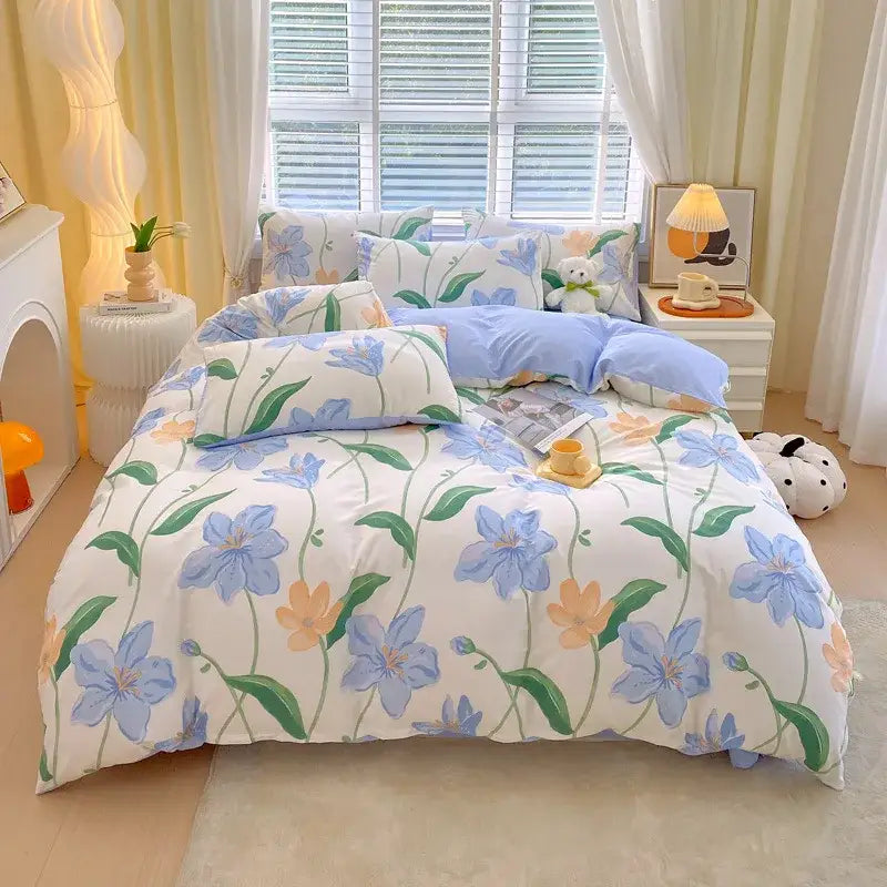 Blue Striped Cotton Duvet