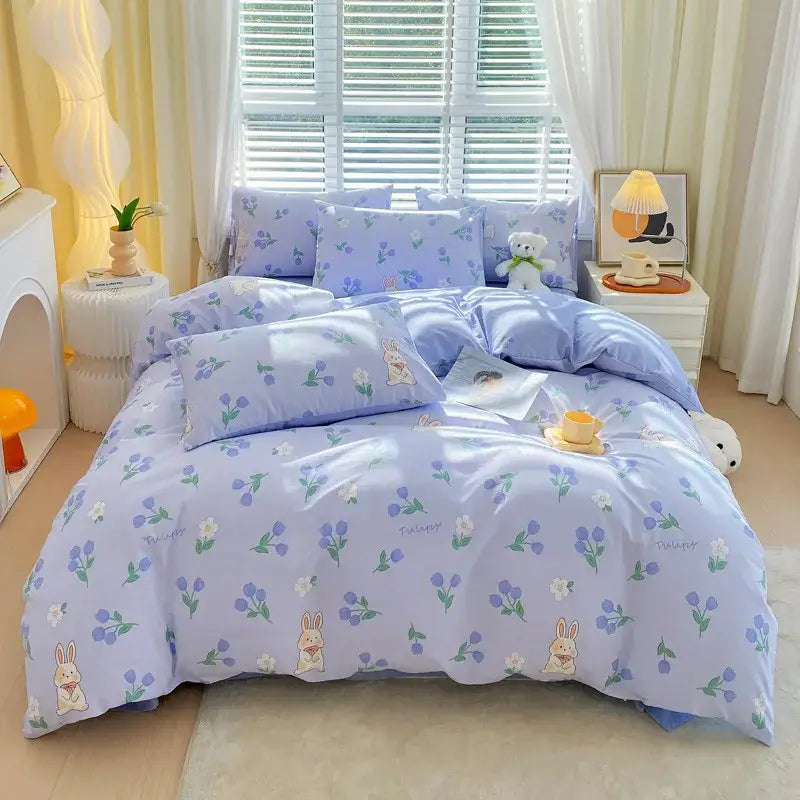 Blue Striped Cotton Duvet