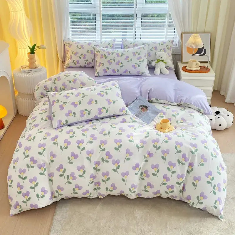 Blue Striped Cotton Duvet