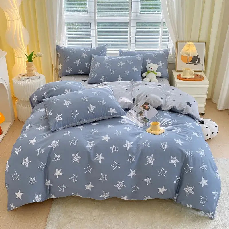 Blue Striped Cotton Duvet