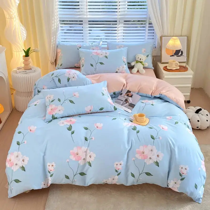 Blue Striped Cotton Duvet