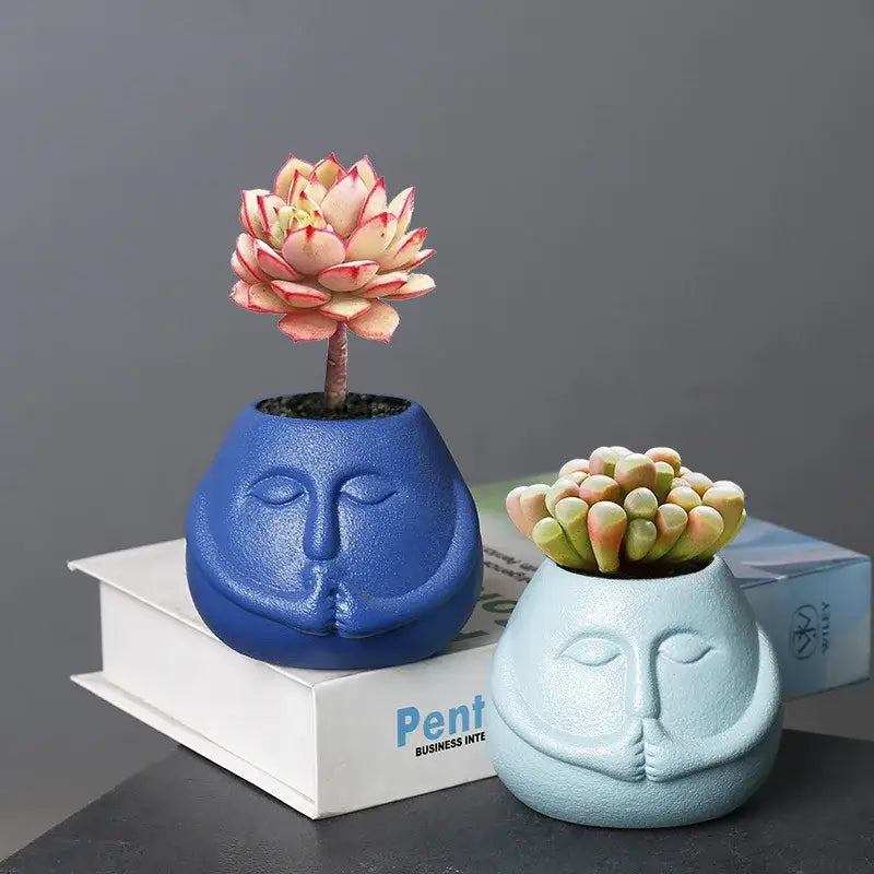 Blue Orange Face Planter