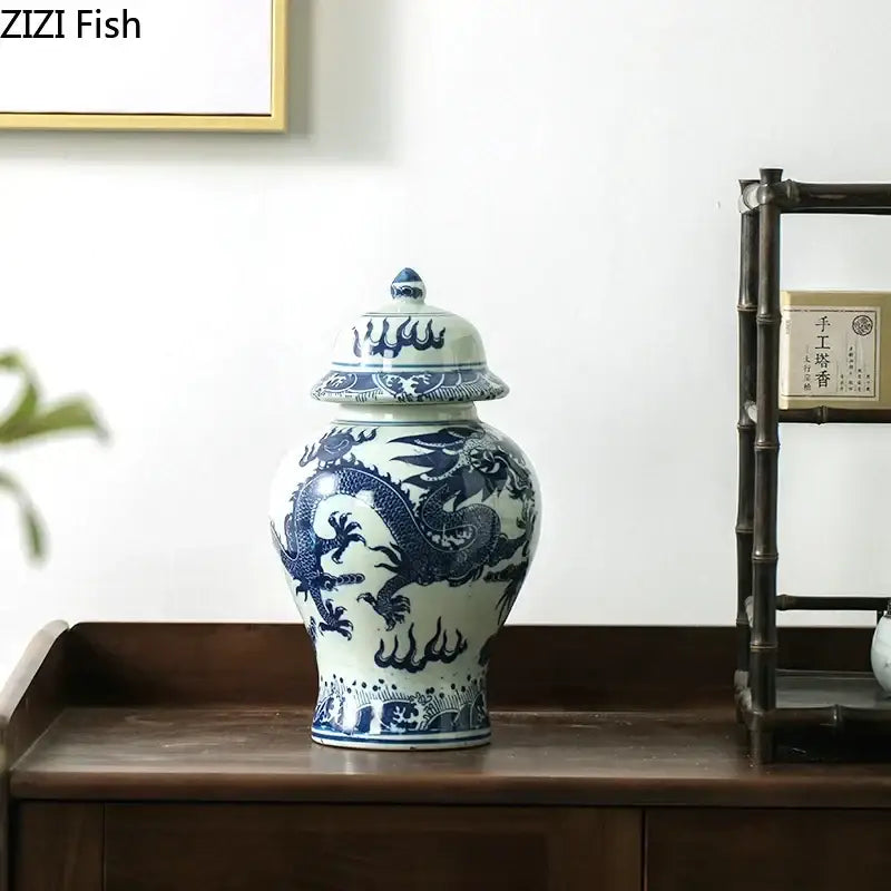 Porcelain Dragon Ginger Jar