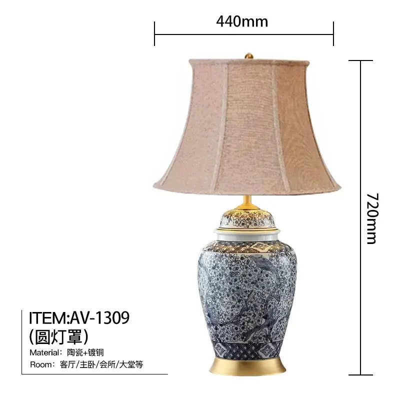 Porcelain Gold Accent Table Lamp