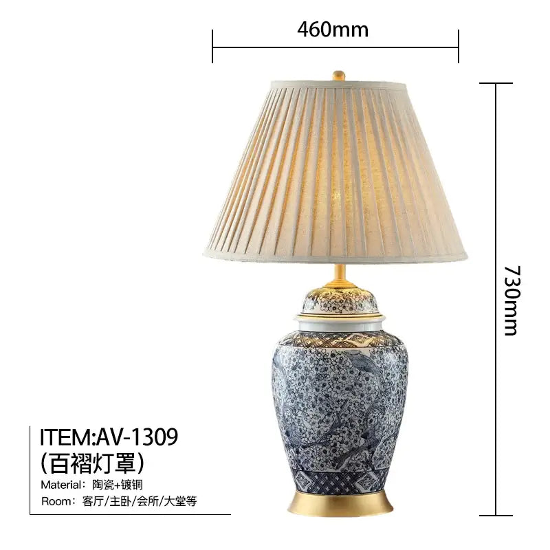 Porcelain Gold Accent Table Lamp