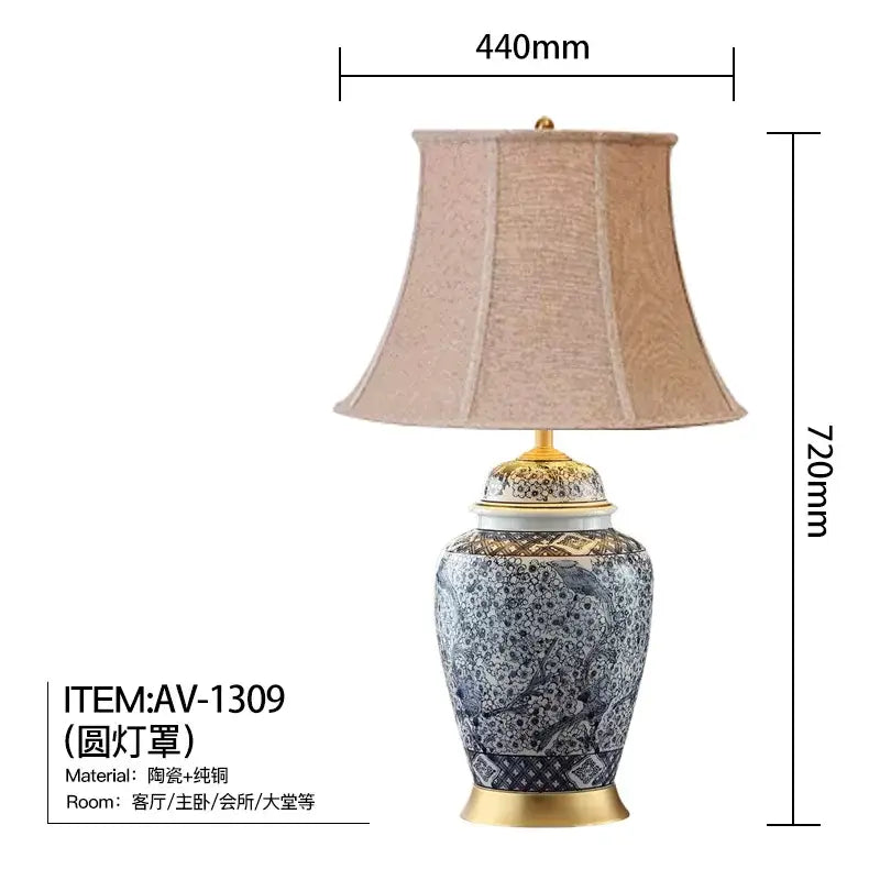 Porcelain Gold Accent Table Lamp