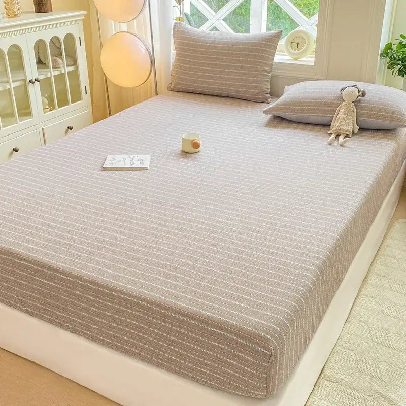 Blue Striped Jacquard Sheets